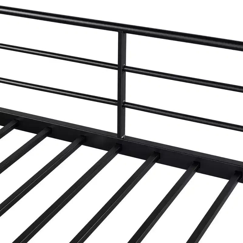 Twin Size Metal Loft Bed with Storage Shelf and Staircase