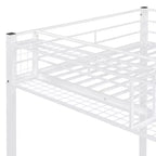 Lit mezzanine double en métal avec étagère de rangement et escalier