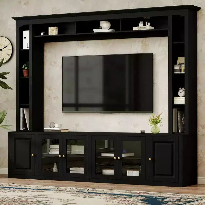 GDFStudio Esther Modern Entertainment Center Wall Unit with Bookshelves and Adjustable Shelves