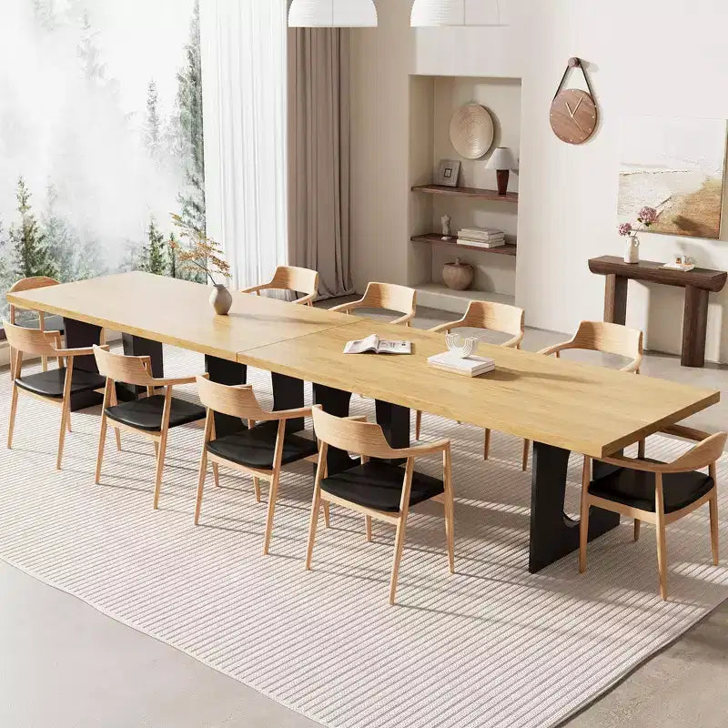 Long Dining Table for 6-10 People - Modern Rectangular Kitchen & Conference Table