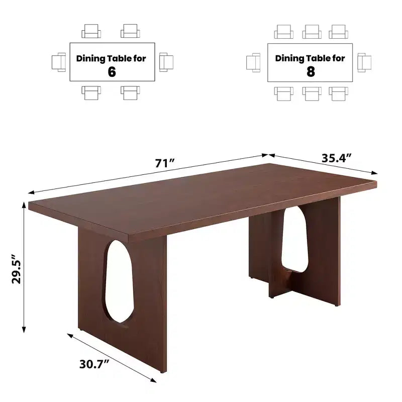 Long Dining Table for 6-10 People - Modern Rectangular Kitchen & Conference Table