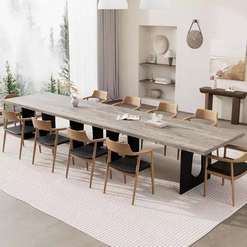 Long Dining Table for 6-10 People - Modern Rectangular Kitchen & Conference Table