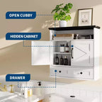 Armoire murale de salle de bain de 23,6 pouces avec portes coulissantes de style grange et étagères réglables – Rangement mural