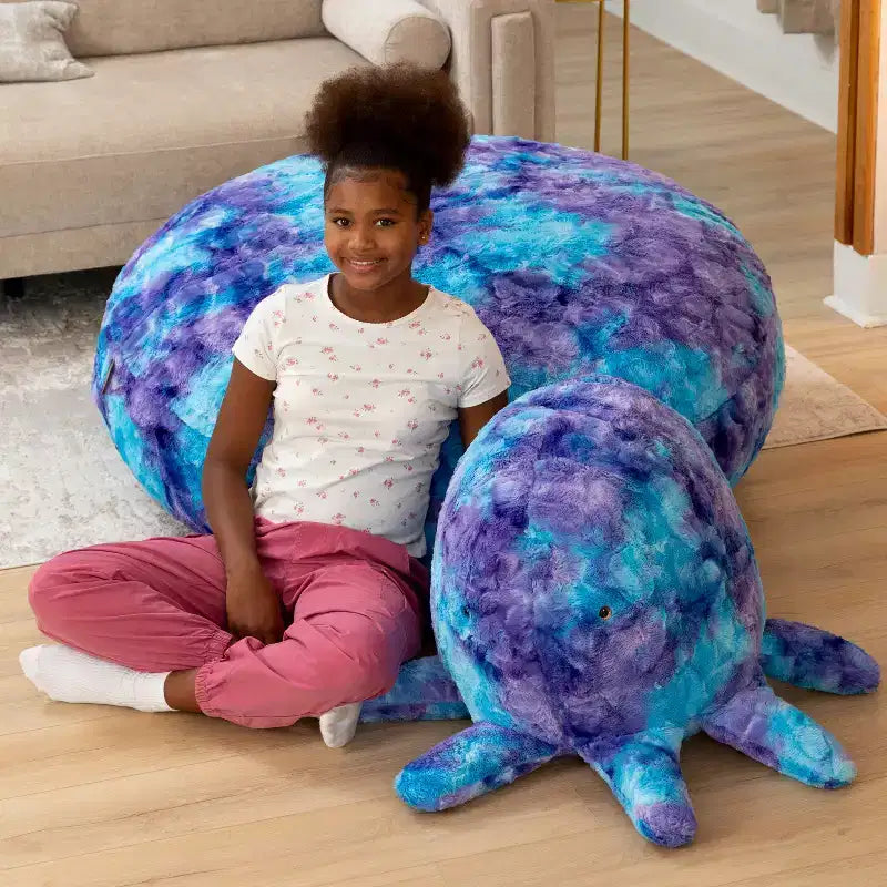 Huggy the Octopus Sea Buddy Large Kids Stuffed Animal Bean Bag and Pouf