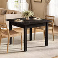 Lantine 39-inch Square Black Wooden Dining Table, Seats 4, Modern Style for Kitchen, Living Room.