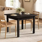 Lantine 39-inch Square Black Wooden Dining Table, Seats 4, Modern Style for Kitchen, Living Room.