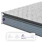 Matelas hybride à plateau-coussin de 14 pouces, gris+blanc