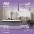 Matelas hybride à plateau-coussin de 14 pouces, gris+blanc