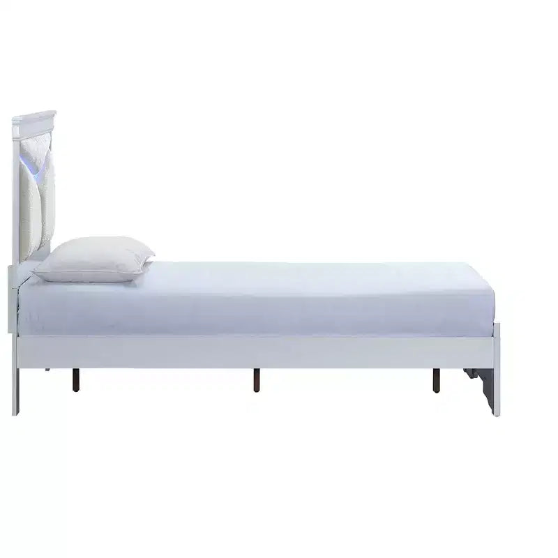 Twin Panel Bed with LED Lighted Headboard