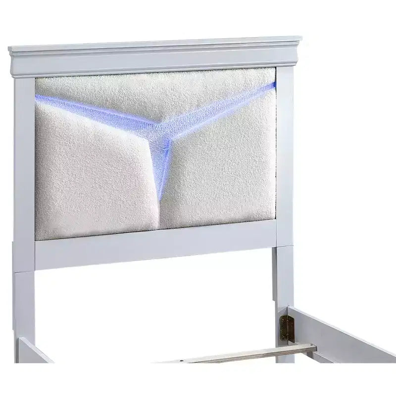 Twin Panel Bed with LED Lighted Headboard