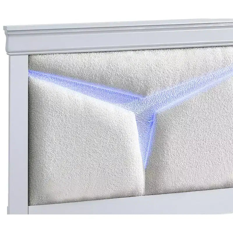 Twin Panel Bed with LED Lighted Headboard