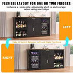 Long meuble bar café avec espace réfrigérateur, 70,1" Meuble à vin moderne