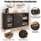 Long meuble bar café avec espace réfrigérateur, 70,1" Meuble à vin moderne