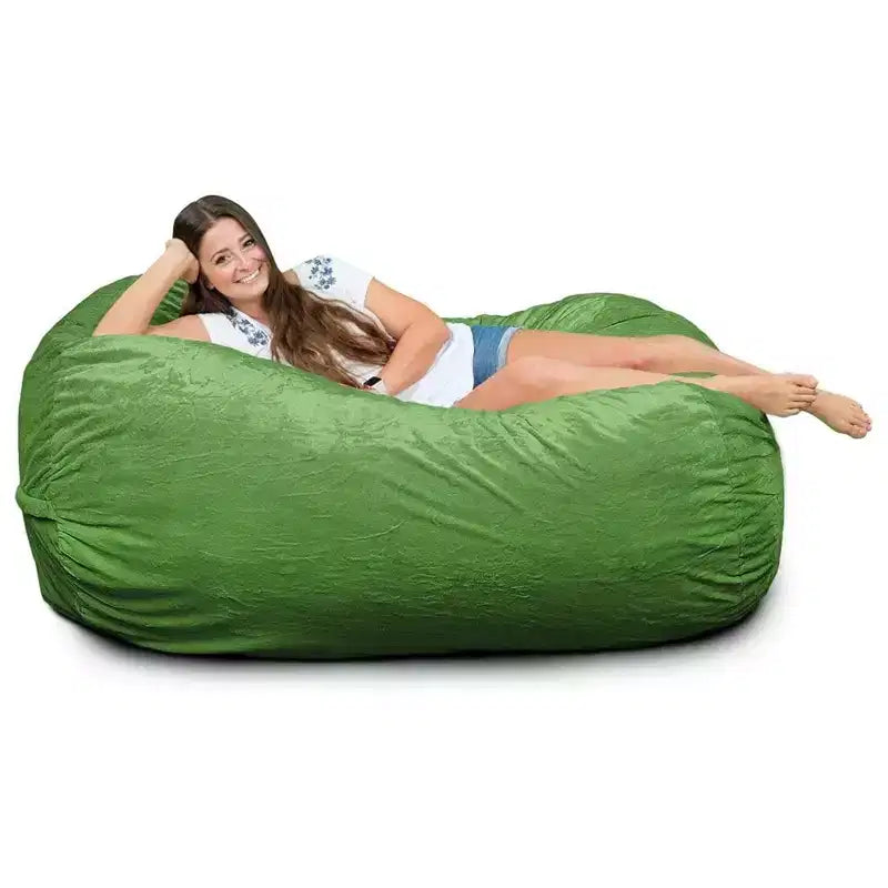Ultimate Sack Lounger Bean Bag Chair Oversized Indoor Comfy Loveseat, Lime Fur