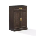 Crosley 36" Stanton Kitchen Storage Cabinet Coffee: Adjustable Shelves, MDF Frame, Wood Veneer, 2 Doors, 1 Drawer