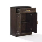 Meuble de rangement de cuisine de 36 po Coffee : étagères réglables, cadre en MDF, placage bois, 2 portes, 1 tiroir