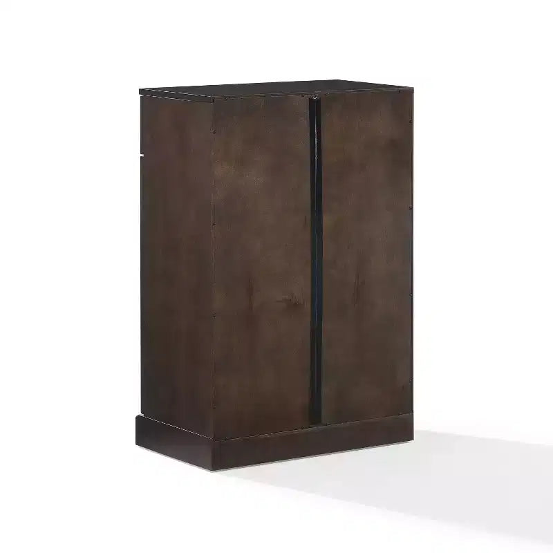 36" Kitchen Storage Cabinet Coffee: Adjustable Shelves, MDF Frame, Wood Veneer, 2 Doors, 1 Drawer
