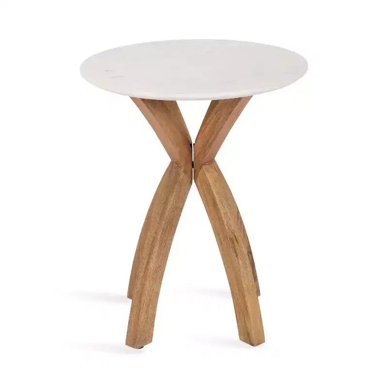 Round Wood Side Table, 20x20x24, Natural