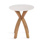 Table d'appoint ronde en bois, 20x20x24, Naturel