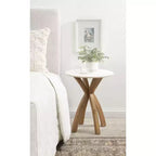 Table d'appoint ronde en bois, 20x20x24, Naturel