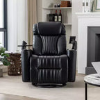 Fauteuil inclinable électrique, pivotant à 270° avec accoudoir de rangement, lumière LED, porte-gobelet, tablette pivotante et support de téléphone