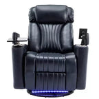 Fauteuil inclinable électrique, pivotant à 270° avec accoudoir de rangement, lumière LED, porte-gobelet, tablette pivotante et support de téléphone