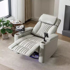Fauteuil inclinable électrique, pivotant à 270° avec accoudoir de rangement, lumière LED, porte-gobelet, tablette pivotante et support de téléphone