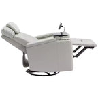 Fauteuil inclinable électrique, pivotant à 270° avec accoudoir de rangement, lumière LED, porte-gobelet, tablette pivotante et support de téléphone