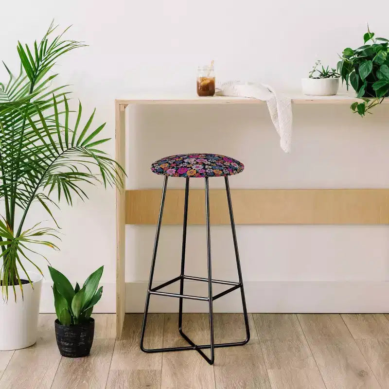 Floral Round Barstool