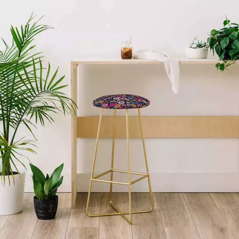 Floral Round Barstool