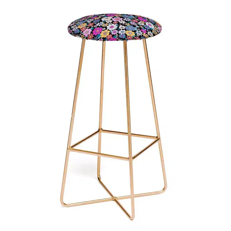 Floral Round Barstool