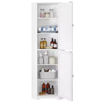 Meuble de Rangement Haut d'Angle, Meuble de Rangement avec 2 Portes et 4 Étagères Réglables, Blanc
